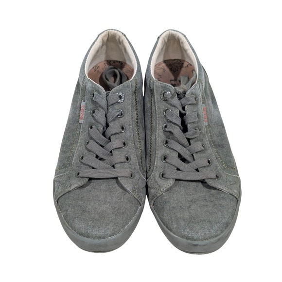 Taos Shoes - Taos Star Olive Green Canvas Low Top Lace Up Sneakers Womens 9